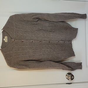 Vintage LL Bean 80s England Cardigan Sweater Shetland Mohair Wool